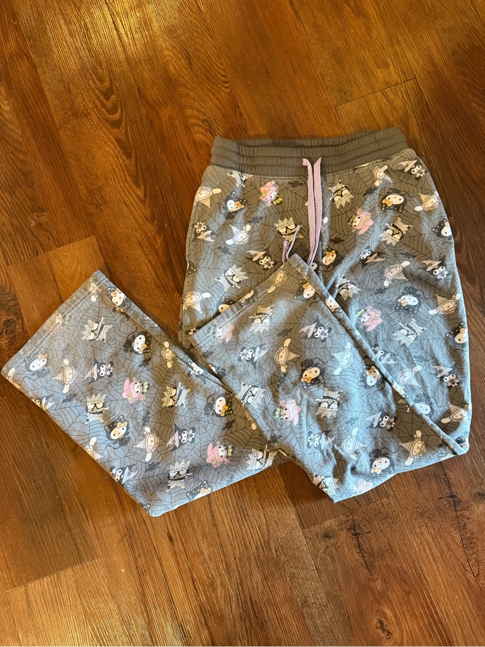 Sanrio Hello Kitty Kuromi My Melody Halloween Fleece Lounge Pants | Size S Gray